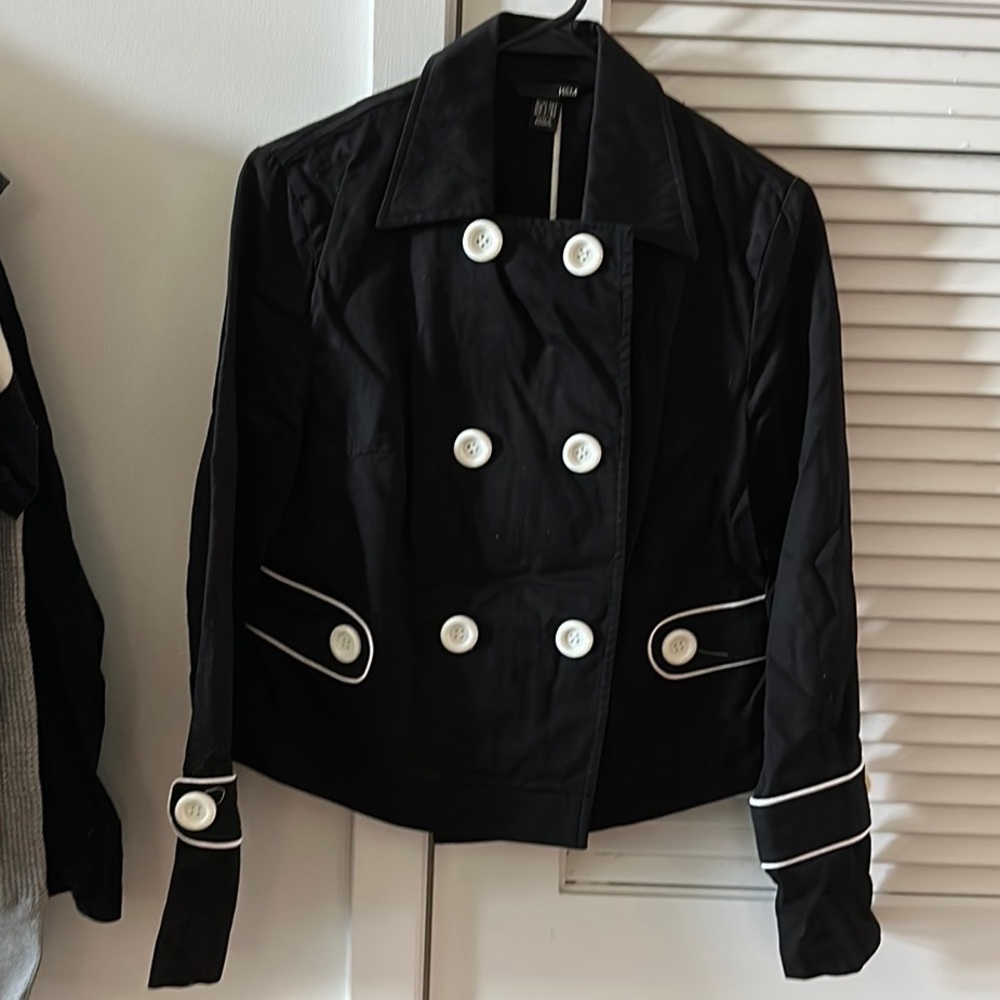 H&M Black and White Jacket-size 8